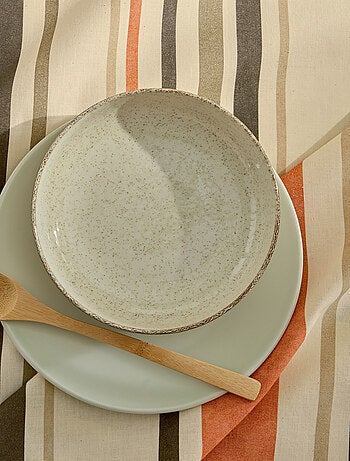 Tovaglia ovale in cotone spalmato a righe stile basco