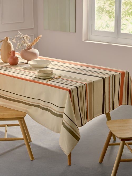 Tovaglia quadrata in cotone spalmato con righe basche - Kiabi