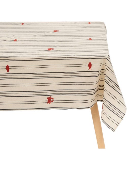 Tovaglia rettangolare in cotone con ricami in stile marinaro - Kiabi