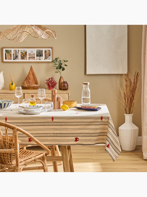 Tovaglia rettangolare in cotone con ricami in stile marinaro - Kiabi