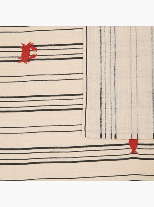 Tovaglia rettangolare in cotone con ricami in stile marinaro - Kiabi