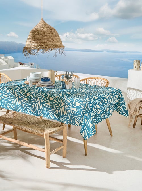 Tovaglia rettangolare in cotone spalmato con motivo fogliage astratto - Kiabi