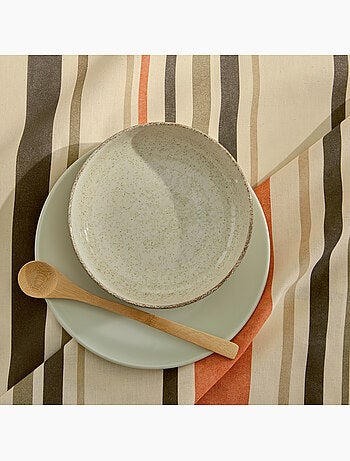 Tovaglia rettangolare in cotone spalmato con righe basche