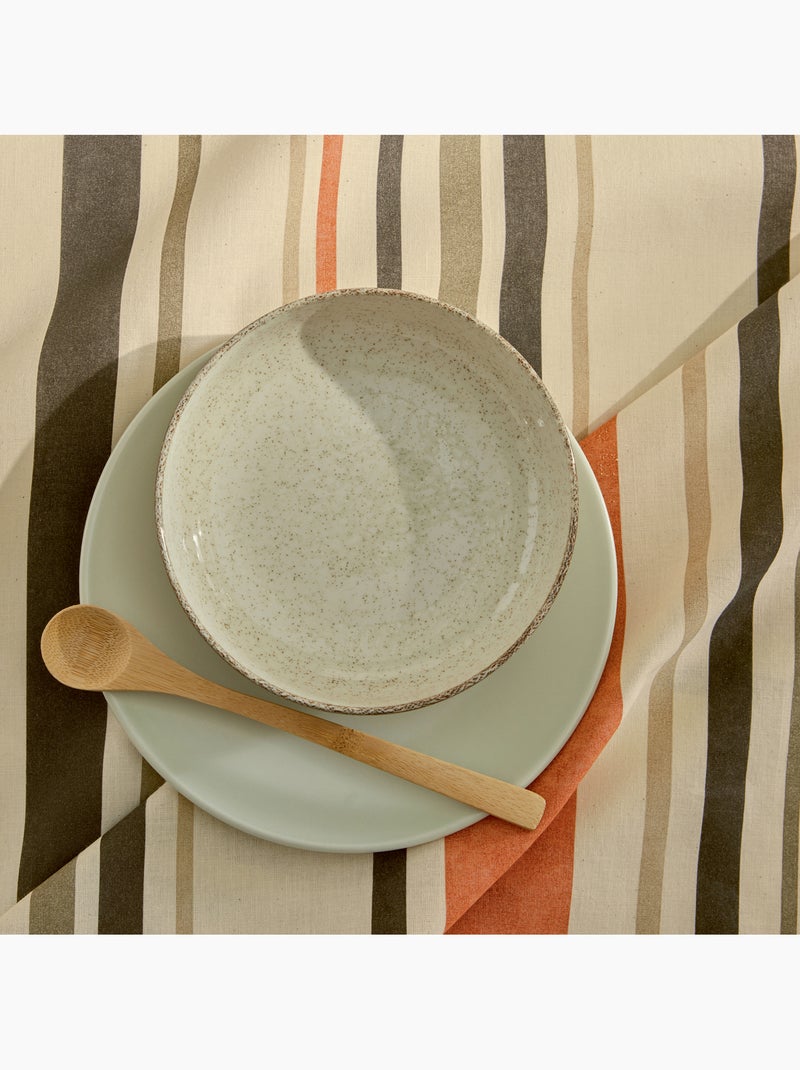 Tovaglia rettangolare in cotone spalmato con righe basche Beige - Kiabi