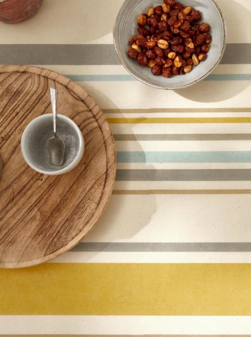 Tovaglia rettangolare in cotone spalmato con righe basche - Kiabi