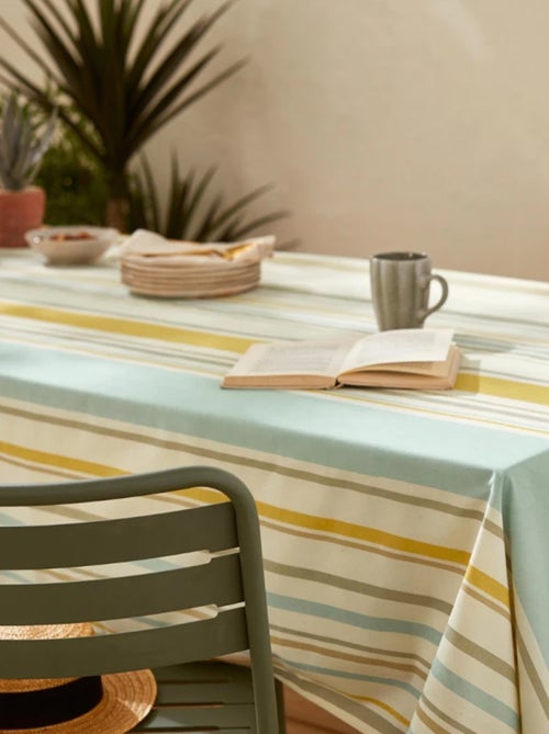 Tovaglia rettangolare in cotone spalmato con righe basche - Kiabi