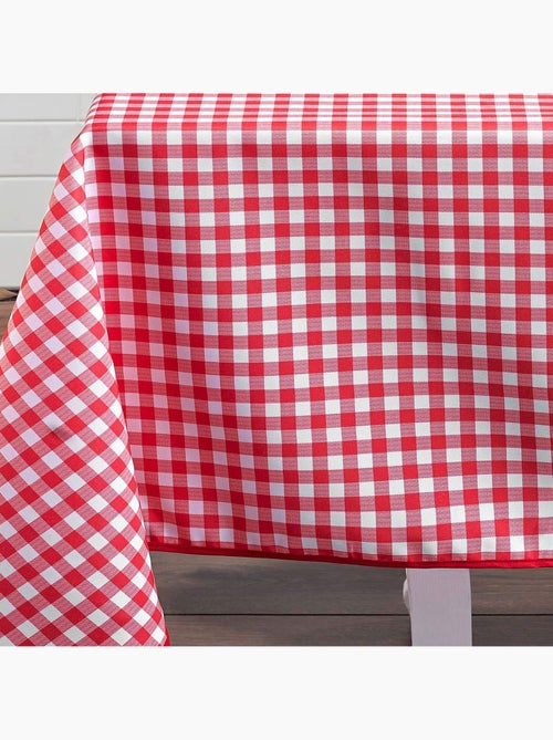 Tovaglia rettangolare in percalle rosso e bianco - Kiabi