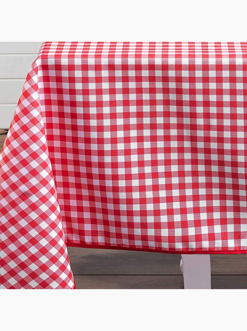 Tovaglia rettangolare in percalle rosso e bianco Multicolore - Kiabi