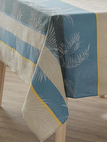 Tovaglia rettangolare in stile tropicale con motivo jacquard rivestito