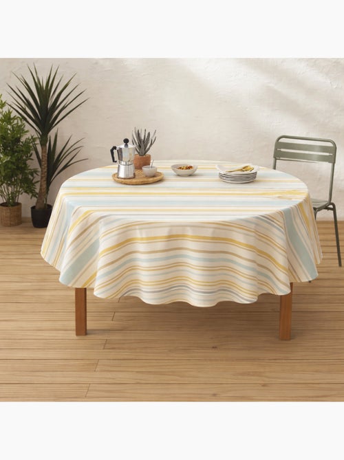 Tovaglia rotonda in cotone spalmato a righe basche - Kiabi