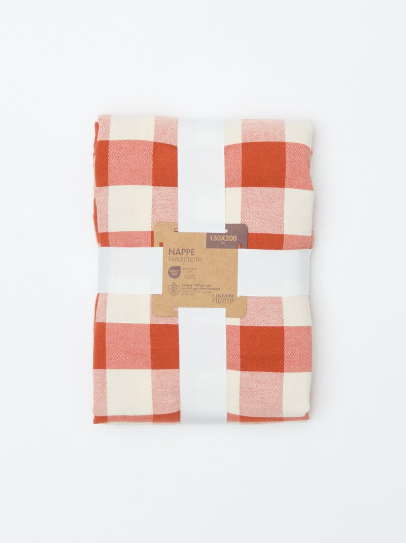 Tovaglia stampata a quadri 150 x 200 cm - Kiabi Home Arancione - Kiabi