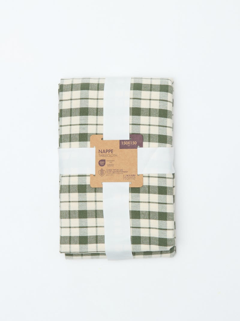 Tovaglia stampata a quadri (150x150 cm) - Kiabi Home Kaki - Kiabi