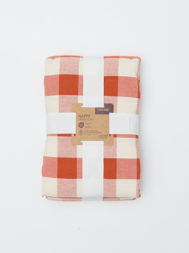Tovaglia stampata a quadri (150x300 cm) - Kiabi Home Arancione - Kiabi