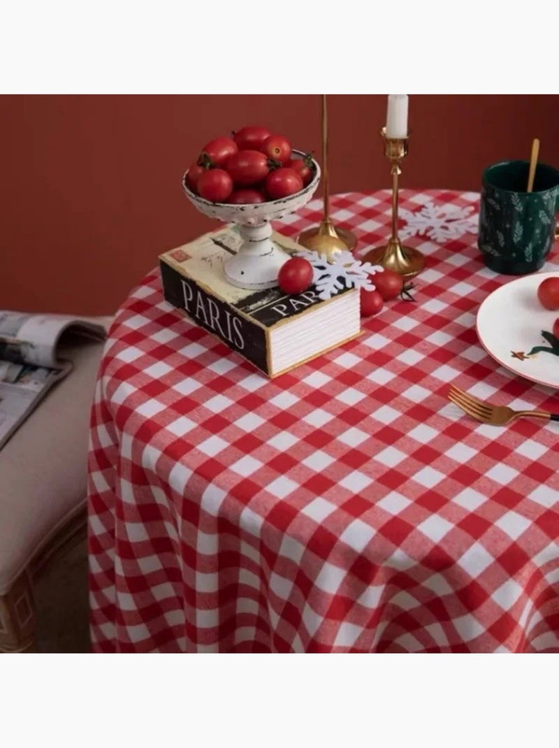 Tovaglie in Poliestere VICHY Douceur d'Intérieur Bianco Rosso - Kiabi