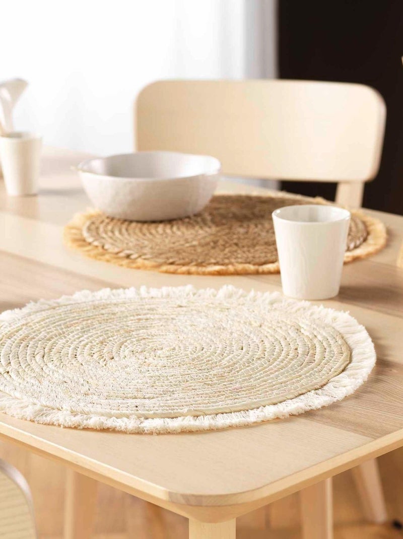 Tovaglietta di giunco con frange Beige chiaro - Kiabi