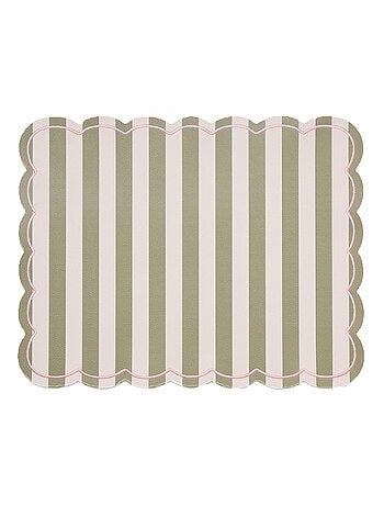 Tovaglietta rettangolare a righe con bordi ondulati