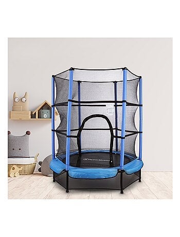 Trampolino da interno 140 cm con rete di sicurezza per bambini 3-6 anni HyperMotion