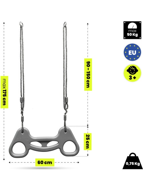 Trapezio ginnico HyperMotion con corde regolabili per bambini - Kiabi Trapezio ginnico HyperMotion con corde regolabili per bambini - Kiabi