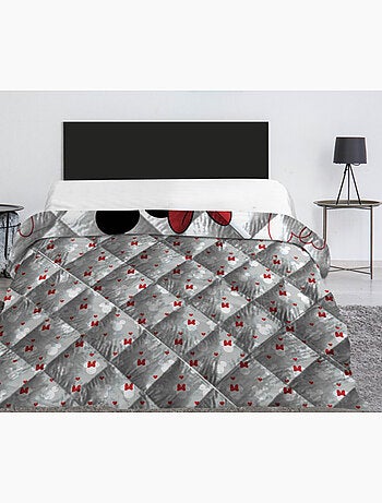 Trapunta Bambini Minnie e Topolino, Imbottita Stampata Reversibile per Letto 2 Posti, LOVE