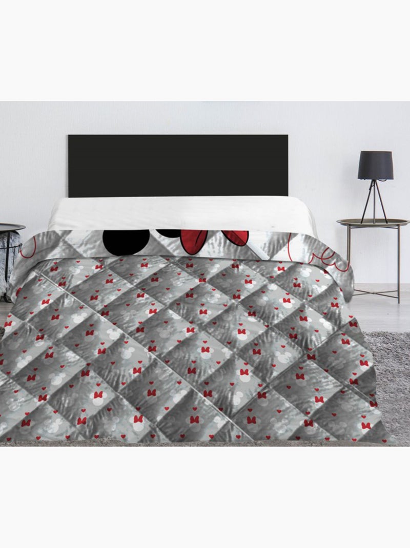 Trapunta Bambini Minnie e Topolino, Imbottita Stampata Reversibile per Letto 2 Posti, LOVE Multicolore - Kiabi