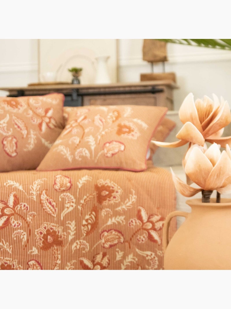 Trapunta decorativa in polilinea con motivo floreale Rosso mattone - Kiabi