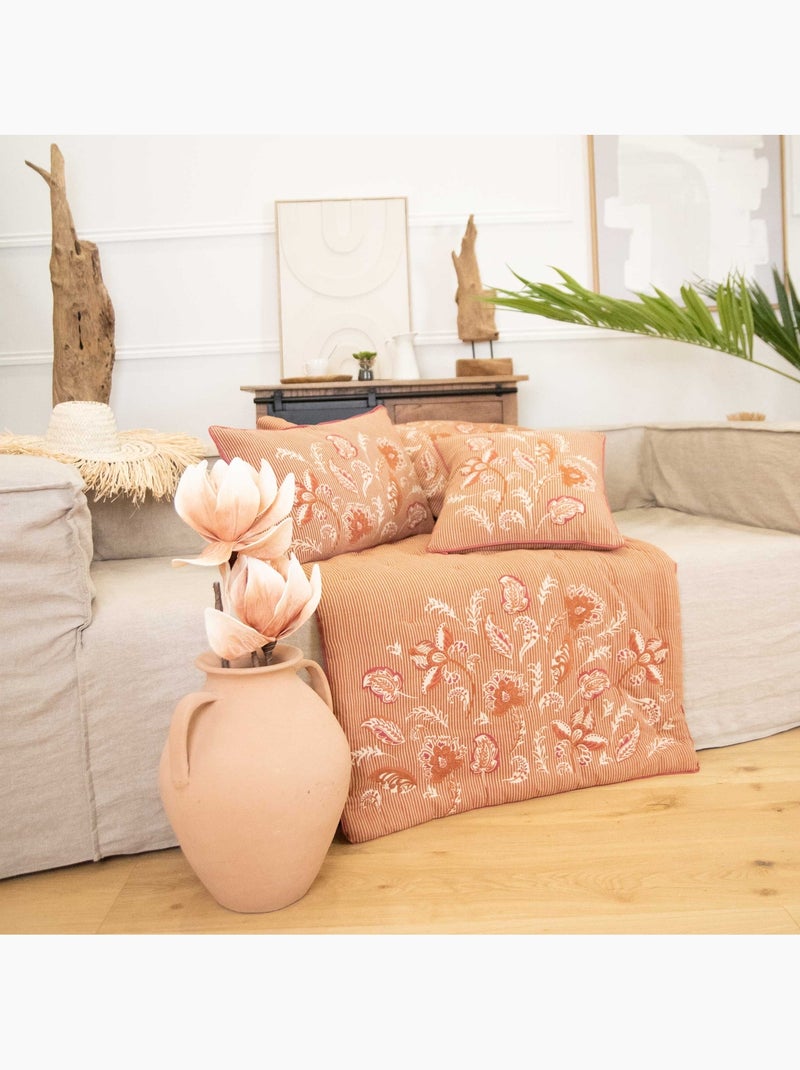 Trapunta decorativa in polilinea con motivo floreale Rosso mattone - Kiabi