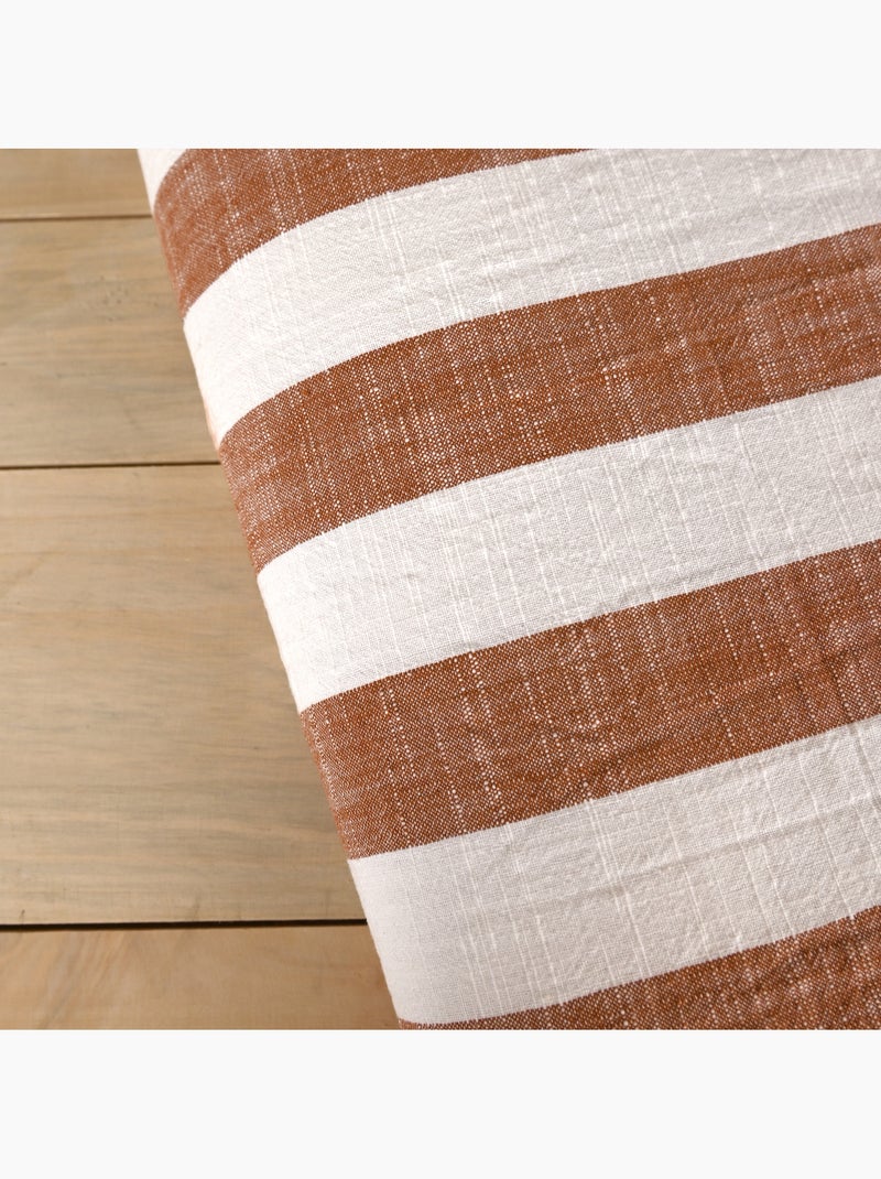 Trapunta reversibile in cotone fiammato a righe e quadri LOURMARIN Arancione - Kiabi