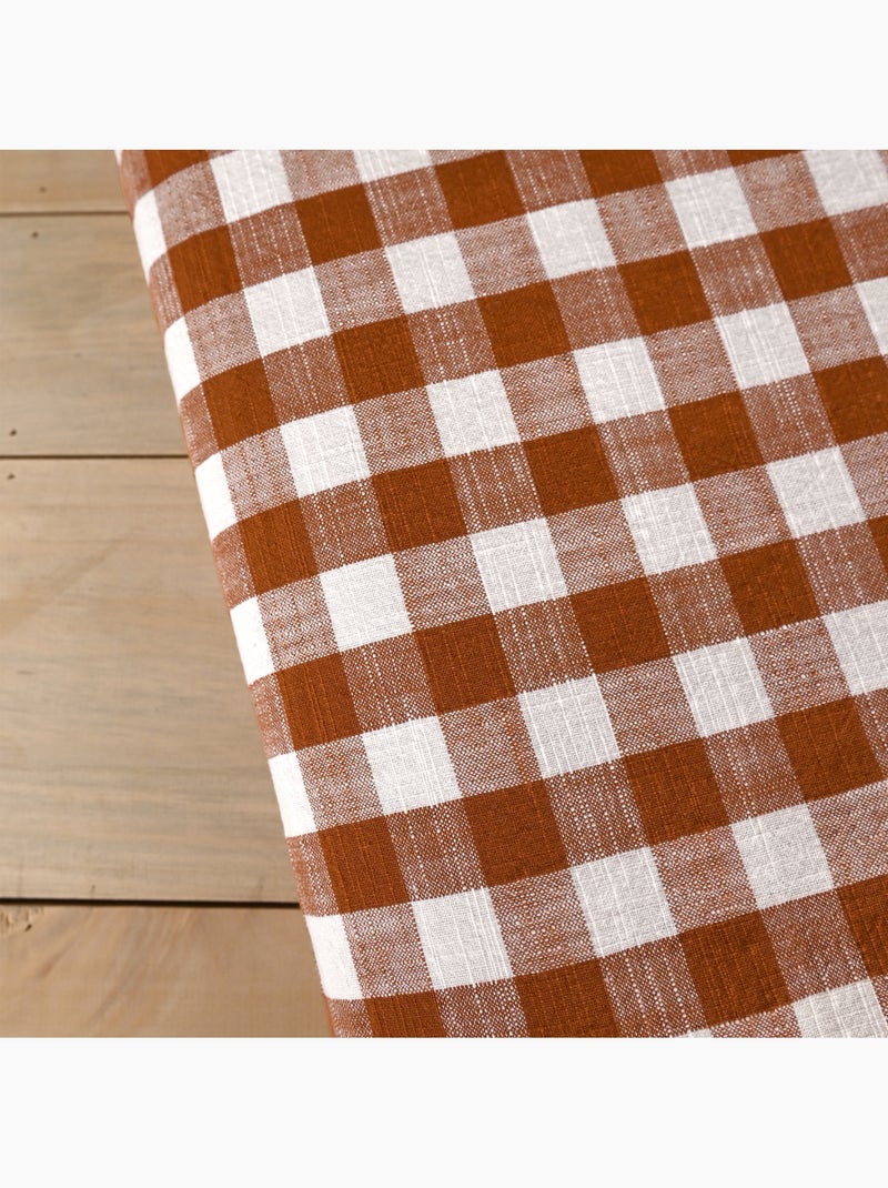 Trapunta reversibile in cotone fiammato a righe e quadri LOURMARIN Arancione - Kiabi