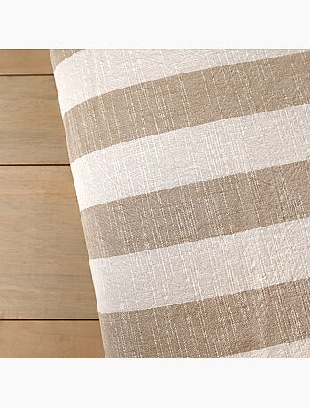 Trapunta reversibile in cotone fiammato a righe e quadri LOURMARIN