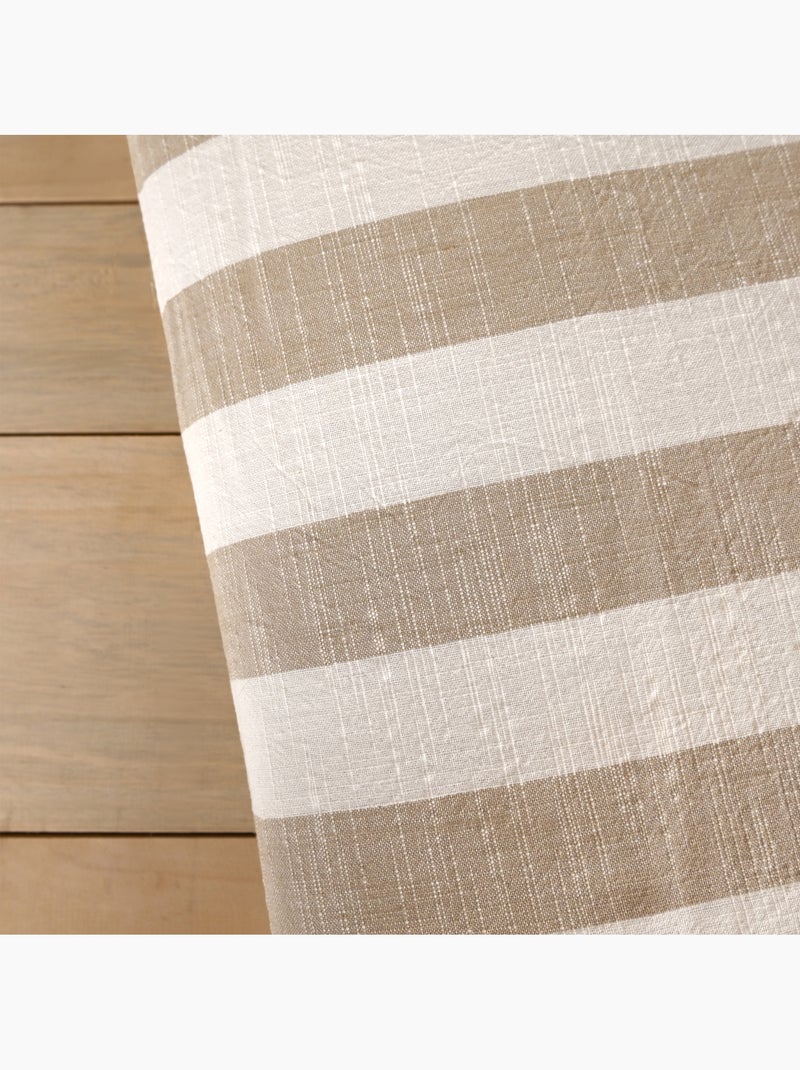 Trapunta reversibile in cotone fiammato a righe e quadri LOURMARIN Beige - Kiabi