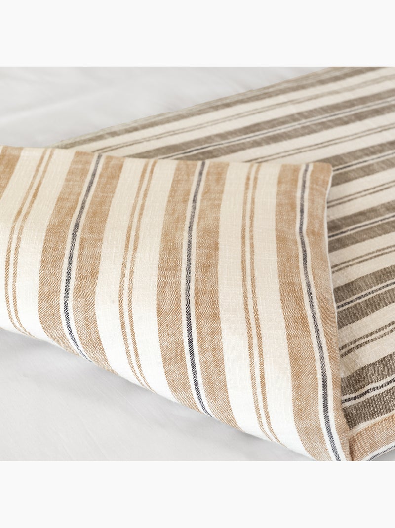 Trapunta reversibile in cotone fiammato a righe spesse Giallo scuro - Kiabi