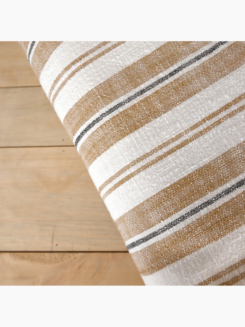 Trapunta reversibile in cotone fiammato a righe spesse Giallo scuro - Kiabi