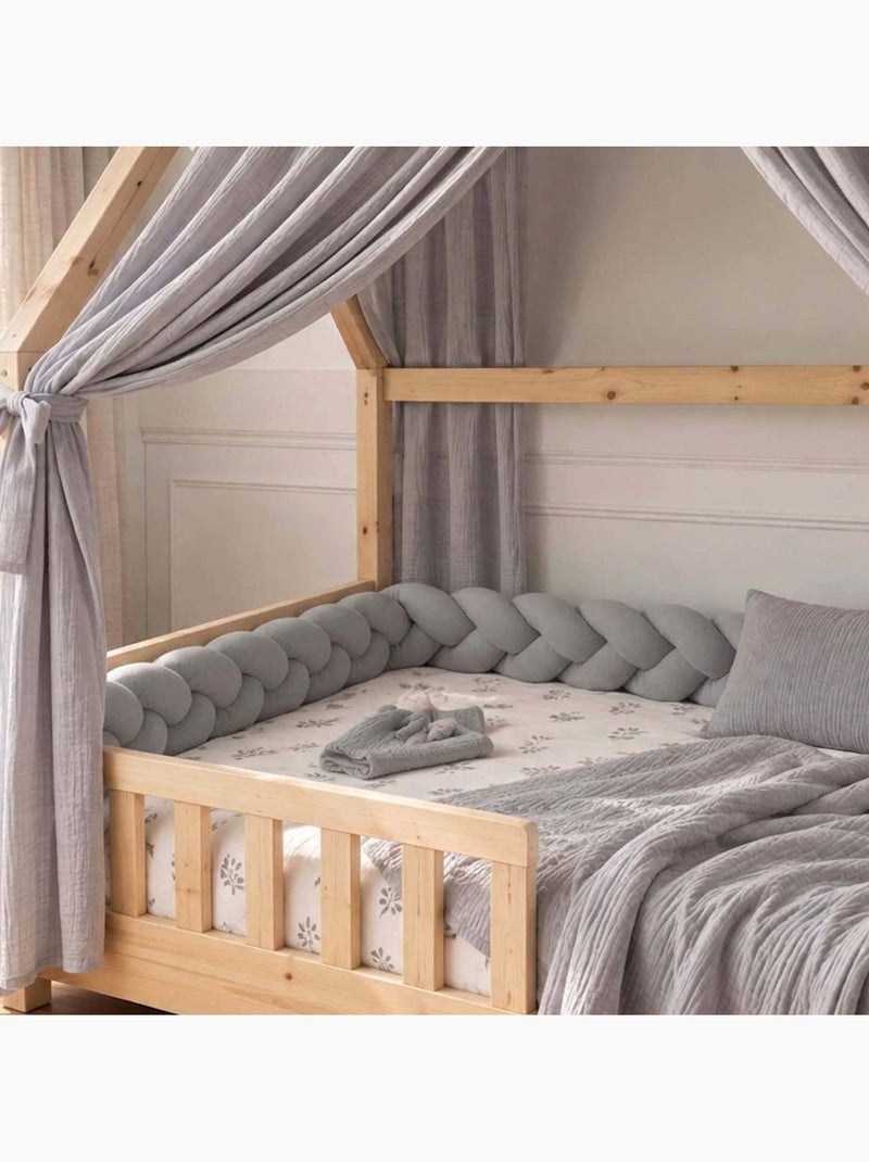 Treccia paracolpi per lettino neonato in velluto | sevira kids | sevira kids Grigio - Kiabi