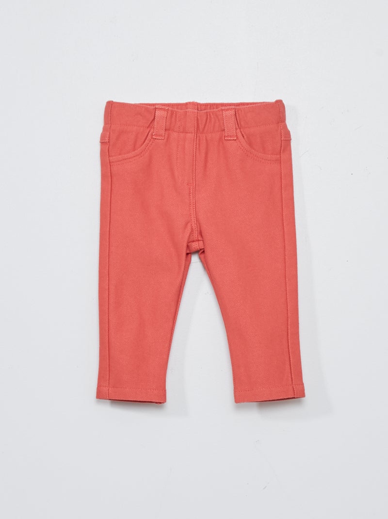 Treggings tinta unita rosso polvere - Kiabi