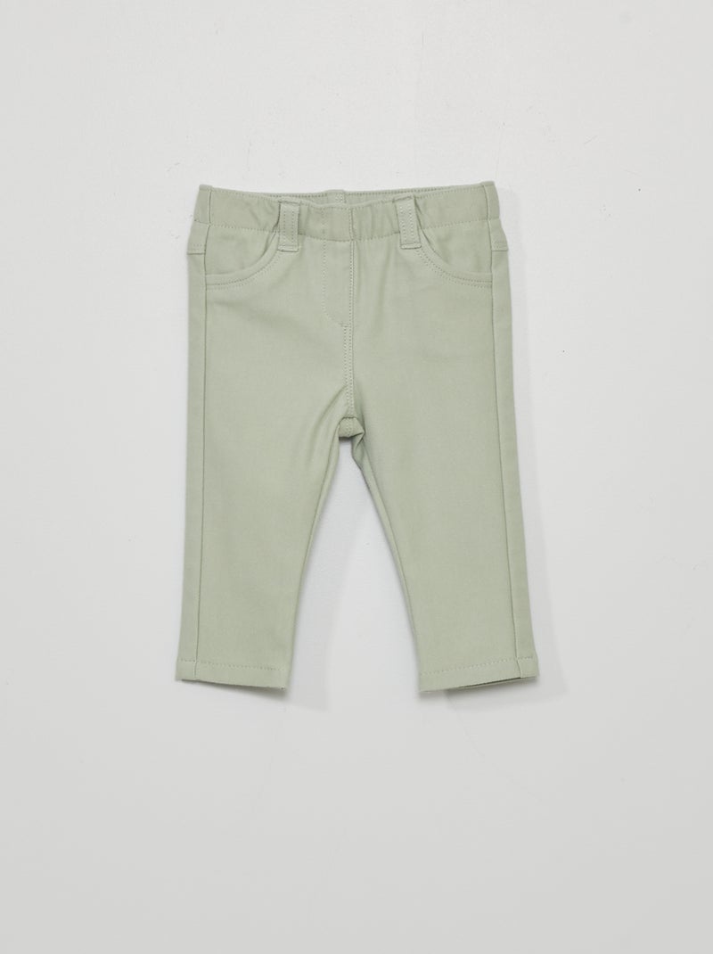 Treggings tinta unita verde cenere - Kiabi