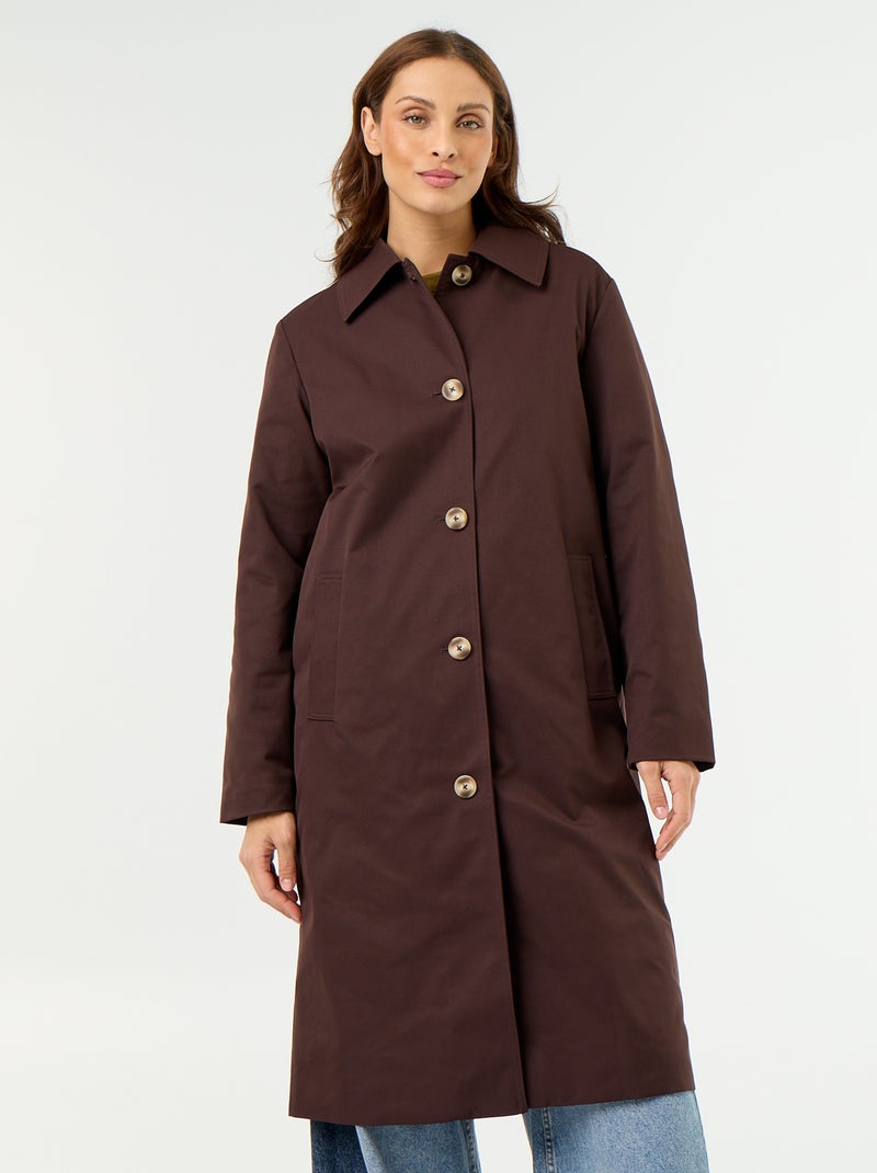 Trench a mezza lunghezza con fodera interna Marrone - Kiabi