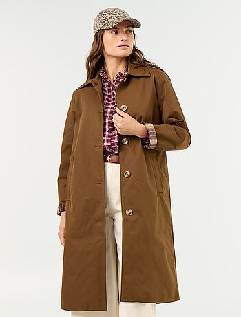 Trench a mezza lunghezza con fodera interna