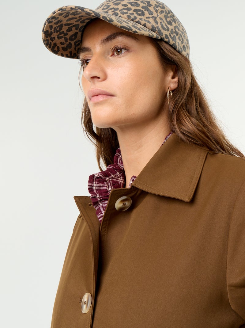 Trench a mezza lunghezza con fodera interna Marrone - Kiabi