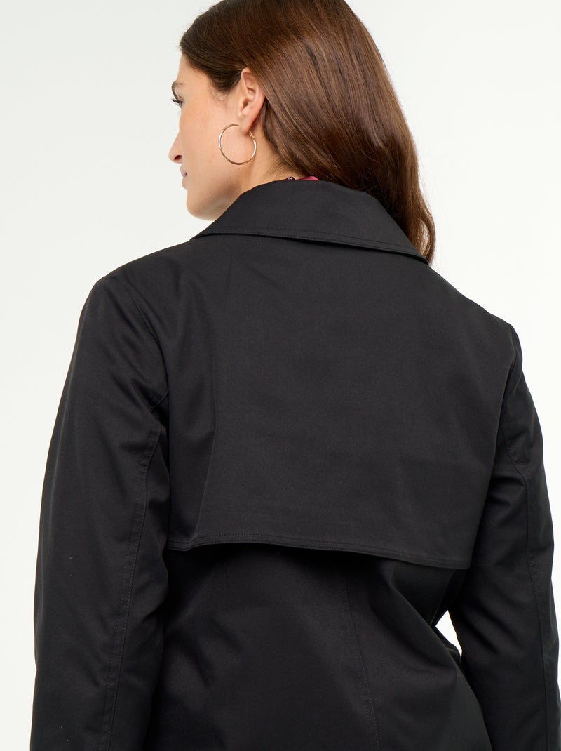 Trench a mezza lunghezza con fodera interna Nero - Kiabi