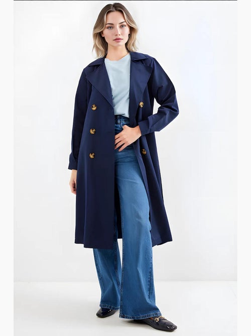 Trench coat lungo con cintura bdart - Kiabi Trench coat lungo con cintura bdart - Kiabi