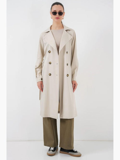 Trench coat lungo con cintura bdart - Kiabi Trench coat lungo con cintura bdart - Kiabi