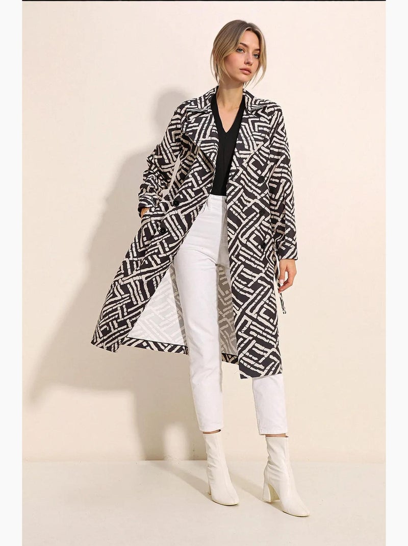 Trench coat lungo con cintura bdart Grigio nero - Kiabi