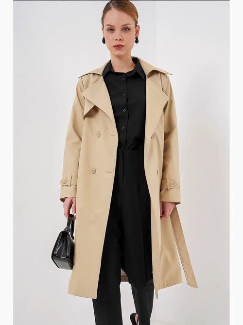 Trench coat lungo con cintura e maniche lunghe bdart - Kiabi Trench coat lungo con cintura e maniche lunghe bdart - Kiabi