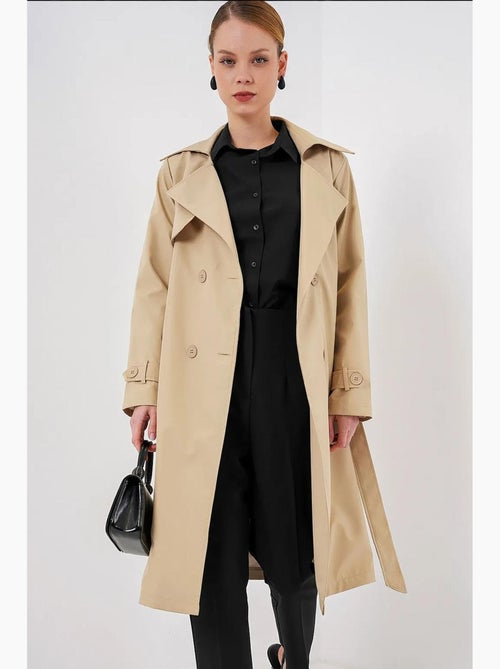 Trench coat lungo con cintura e maniche lunghe bdart - Kiabi Trench coat lungo con cintura e maniche lunghe bdart - Kiabi