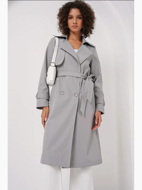 Trench coat lungo con cintura e maniche lunghe bdart - Kiabi Trench coat lungo con cintura e maniche lunghe bdart - Kiabi