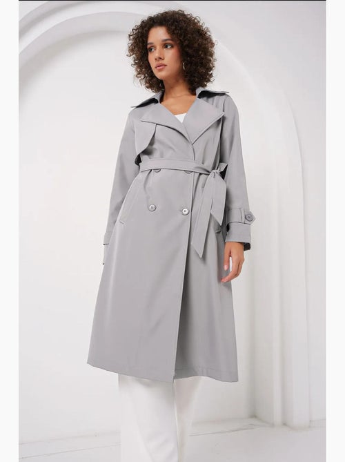 Trench coat lungo con cintura e maniche lunghe bdart - Kiabi Trench coat lungo con cintura e maniche lunghe bdart - Kiabi
