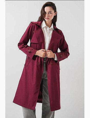 Trench coat lungo con cintura e maniche lunghe bdart