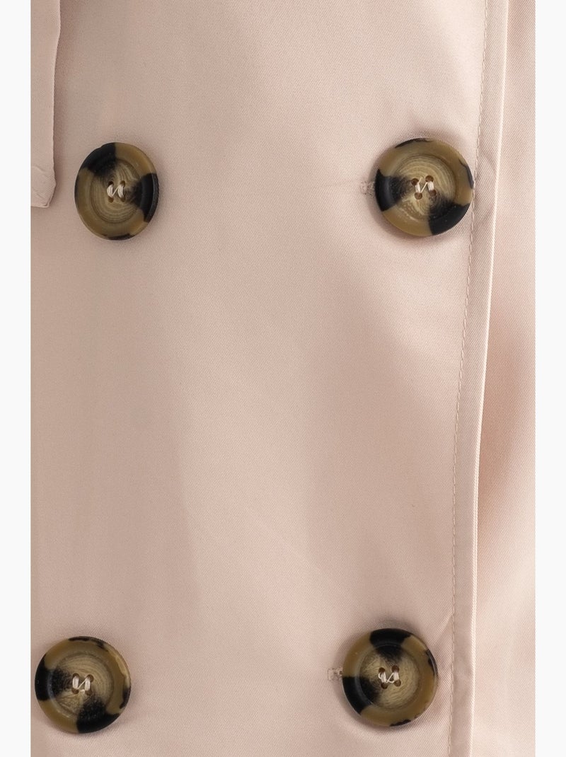 Trench coat lungo doppiopetto con cintura hiccup Beige naturale - Kiabi