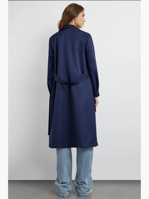 Trench coat lungo doppiopetto con cintura hiccup - Kiabi Trench coat lungo doppiopetto con cintura hiccup - Kiabi