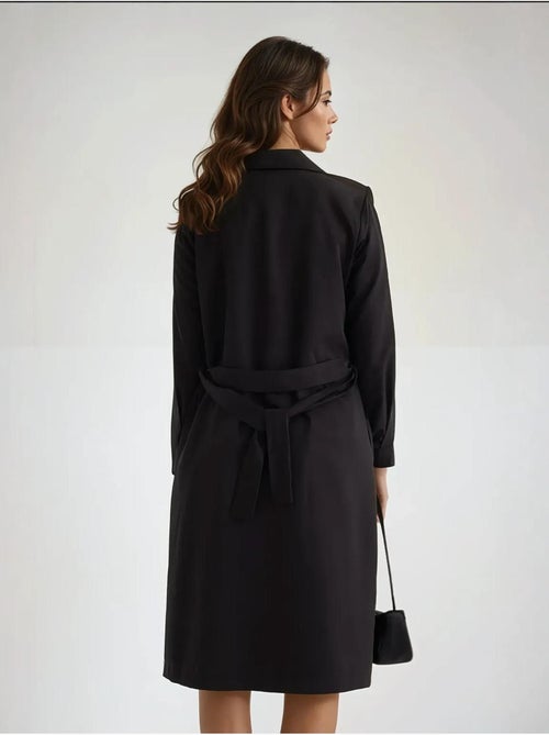 Trench coat lungo doppiopetto con cintura hiccup - Kiabi Trench coat lungo doppiopetto con cintura hiccup - Kiabi